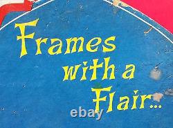 1960's VINTAGE RARE ELITE OPTICAL INDUSTRIES-FRAMES WITH FLAIR PAPER SIGN BOARD