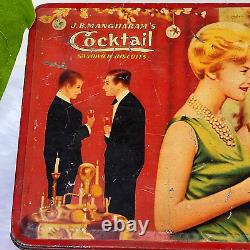 1960s Vintage JB Mangharam Cocktail Sandwich Biscuit Advertising Tin Rare TN69