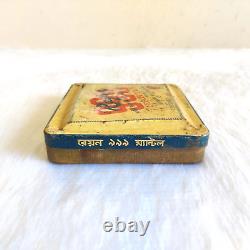 1960s Vintage Rayon 999 Mantle Advertising Tin Box Rare Collectible Old TN354