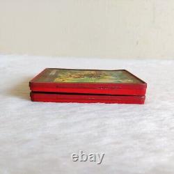 1960s Vintage Tiger Graphics Apsara Crayons Advertising Tin Box Rare 2Pcs TI773