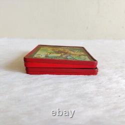 1960s Vintage Tiger Graphics Apsara Crayons Advertising Tin Box Rare 2Pcs TI773