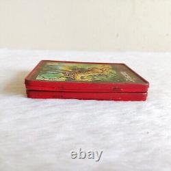 1960s Vintage Tiger Graphics Apsara Crayons Advertising Tin Box Rare 2Pcs TI773