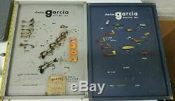 2 OLD Vintage Charles Abu Garcia Salesman Sample Lure Display RARE Fishing wood