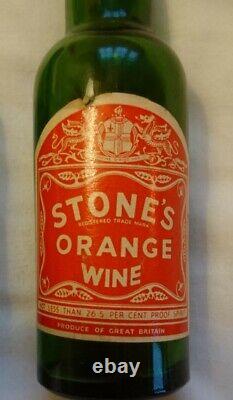 2 RARE Vintage Stone's Advertising Miniature Wine Bottles -Orange & Blackcurrent