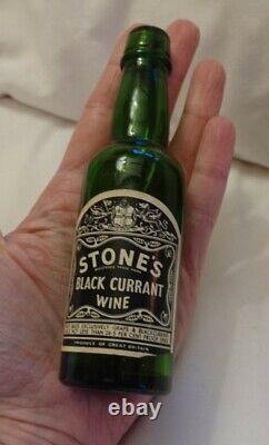 2 RARE Vintage Stone's Advertising Miniature Wine Bottles -Orange & Blackcurrent