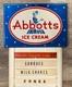 ABBOTTS ICE CREAM, RARE, Vintage Metal Menu Display & Advertising Sign