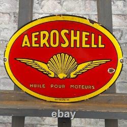 AEROSHELL Enamel Sign 15.7x11.8 (40x30cm) Unique Vintage Motor Oil Rare Signage