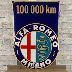 ALFA ROMEO Enamel Sign 23.6x15.7 (60x40cm) Nice Rare Vintage Street Garage Sign