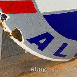 ALPINE Enamel Sign ø 16.1 (41cm) Nice Rare Collector Vintage Porcelain Car Sign