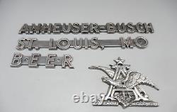 ANHEUSER BUSCH rare vintage metal signs & EAGLE emblem BEER ADVERTISING 4pc lot