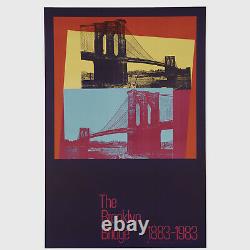 Andy Warhol Rare Vintage 1983 Original Brooklyn Bridge 1883-1983 36 Poster