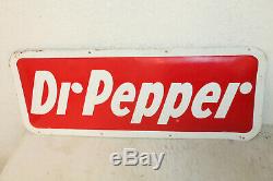 Antique Dr Pepper Tin Litho Sign G-18 Rare 30x12 Vintage Soda Pop Original Old