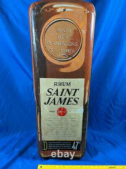 Antique Huge Advertising Metal Bottle Display St James Rhum Rare 57bar VTG sign