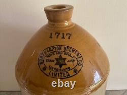 Antique Vintage Large Stoneware Flagon Advertising NORTHAMPTON BREWERY Co RARE
