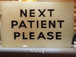 Antique Vintage c1930s Doctors Surgery Glass Next Patient Please Sign Rare