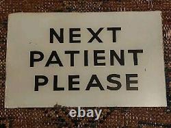 Antique Vintage c1930s Doctors Surgery Glass Next Patient Please Sign Rare