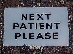 Antique Vintage c1930s Doctors Surgery Glass Next Patient Please Sign Rare