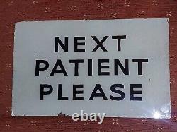 Antique Vintage c1930s Doctors Surgery Glass Next Patient Please Sign Rare