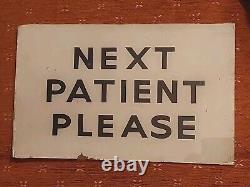 Antique Vintage c1930s Doctors Surgery Glass Next Patient Please Sign Rare