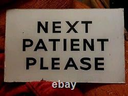 Antique Vintage c1930s Doctors Surgery Glass Next Patient Please Sign Rare