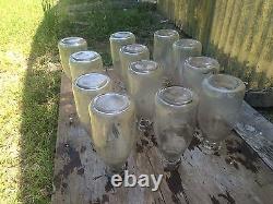 Antique/vintage Borden Milk Crate 47 Wood & Metal With 12 Quart Bottles Rare