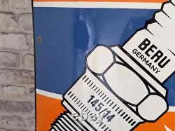 BERU Enamel Sign 23.6x15.7 (60x40cm) Rare Collector Porcelain Vintage Old Decor