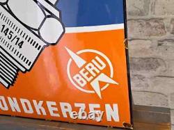 BERU Enamel Sign 23.6x15.7 (60x40cm) Rare Collector Porcelain Vintage Old Decor
