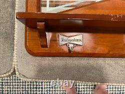 BUDWEISER Bar Mirror Vintage Advertising Wood Sign Coat Hook 18 x 24 Rare