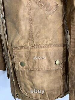 Barbour Vintage Advert Beadnell Jacket Size 10 VGC worn look semi fitted rare