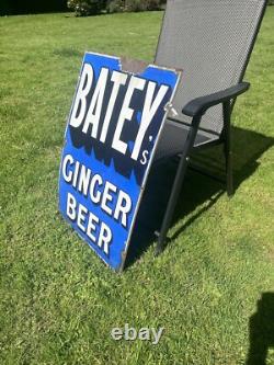 Batey's Ginger Beer Chromo Wolverhampton Original Enamel Sign VERY RARE