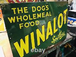 Beautiful Original Vintage Winalot Enamel Sign Rare