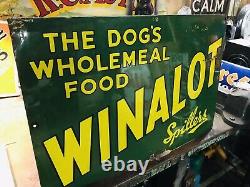 Beautiful Original Vintage Winalot Enamel Sign Rare