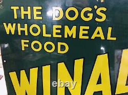 Beautiful Original Vintage Winalot Enamel Sign Rare