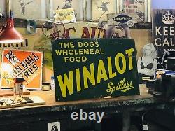 Beautiful Original Vintage Winalot Enamel Sign Rare