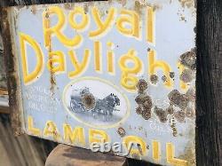 Beautiful enamel rare vintage double sided Royal Daylight Sign