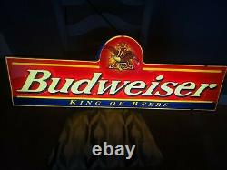 Budweiser Rare Vintage Light-Up Advertising Sign Man Cave/ Bar