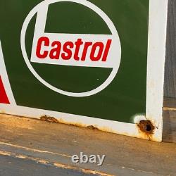 CASTROL Enamel Sign 23.6x11.8 (60x30cm) Rare Vintage Motor Oil Workshop Signage