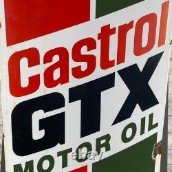 CASTROL Enamel Sign 23.6x11.8 (60x30cm) Rare Vintage Motor Oil Workshop Signage