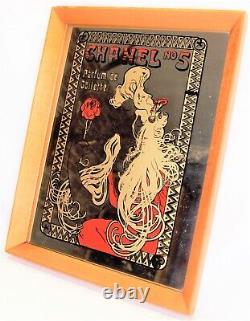 CHANEL No 5 French Perfume Advertising Mirror framed Rare Vintage Art Nouveau