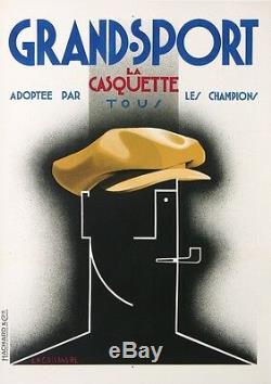 Cassandre Casquette Grand Sport Clothes Very Rare Vintage Poster 1924