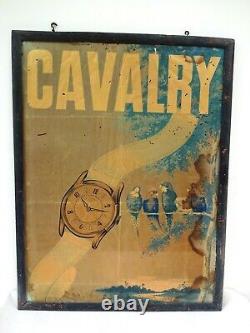Cavalry Wrist Watch Vintage Advertising Print Frame Anglo-Swiss watch Co Rare F