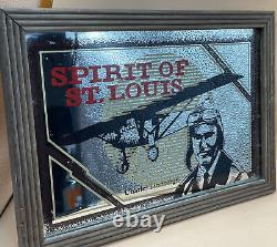 Charles Lindbergh Spirit Louis Vintage St. Rare Mirror Advertising Man Cave Pub