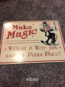 Chuck E Cheese Large sign Rare Vintage Wall Art Make Magic Pizza Place