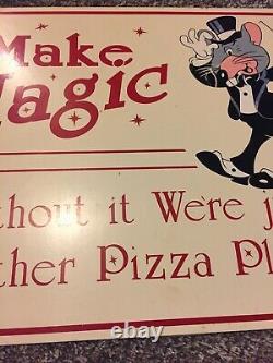 Chuck E Cheese Large sign Rare Vintage Wall Art Make Magic Pizza Place