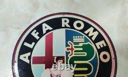 Classic and rare Alfa Romeo 1969 Vintage porcelain enamel sign