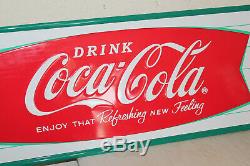 Coca Cola Fishtail Signs Vintage Style Embossed Large 54 x 18 Country Store