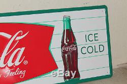 Coca Cola Fishtail Signs Vintage Style Embossed Large 54 x 18 Country Store