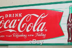 Coca Cola Fishtail Signs Vintage Style Embossed Large 54 x 18 Country Store