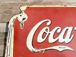 Coca Cola Fountain Service 1930's Old Vintage Rare Porcelain Enamel Sign Board