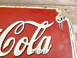 Coca Cola Fountain Service 1930's Old Vintage Rare Porcelain Enamel Sign Board
